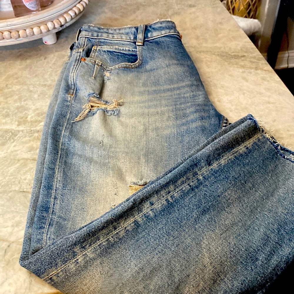 Zara distressed girlfriend jeans